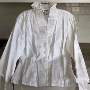 Talbots ivory cotton pleated shirt, 8